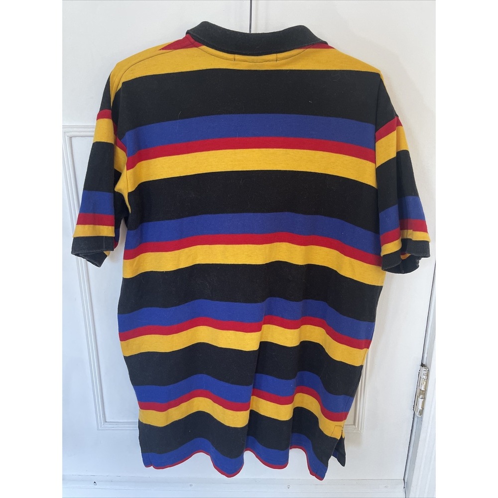 Vintage 90's Y2K Polo Ralph Lauren Polo Men's M-L Rainbow Striped Pride Shirt - Picture 4 of 9